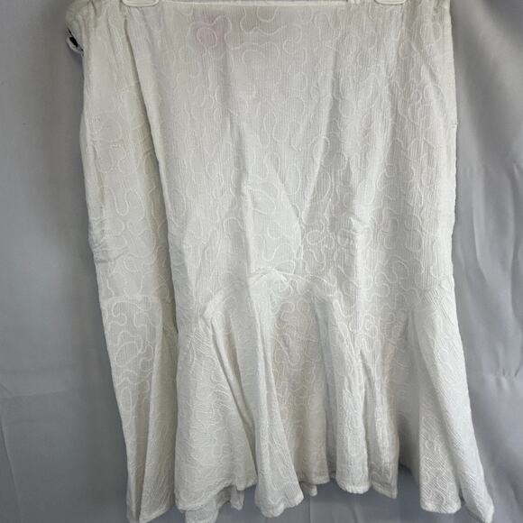 Ruby Rd Skirt Size 16 White Textured  fit flare cotton side zip Great - Picture 6 of 8